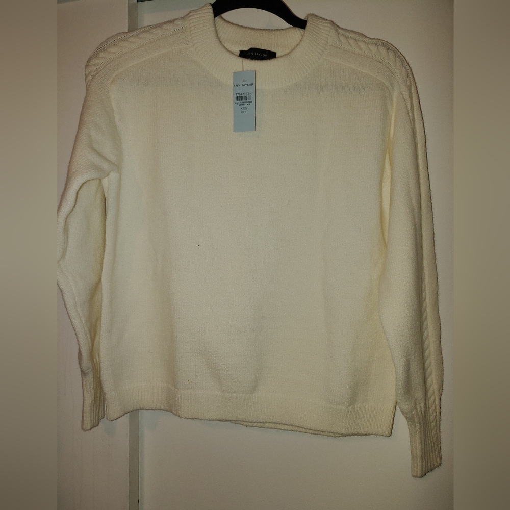 Ann Taylor Women's Ivory Crew Neck Sweater